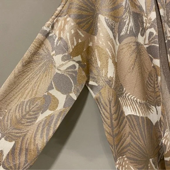 Zara Long Cardigan Coat Coatigan Duster in floral, gold print NWOT Size M - Picture 5 of 14